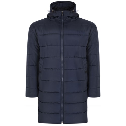 Bigdude Longline Daunenjacke mit Kapuze Marineblau